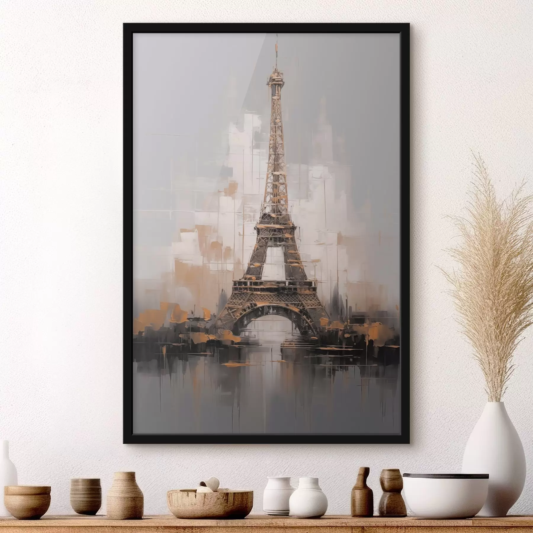 Papier peint Tour Eiffel imitation de peinture f44697