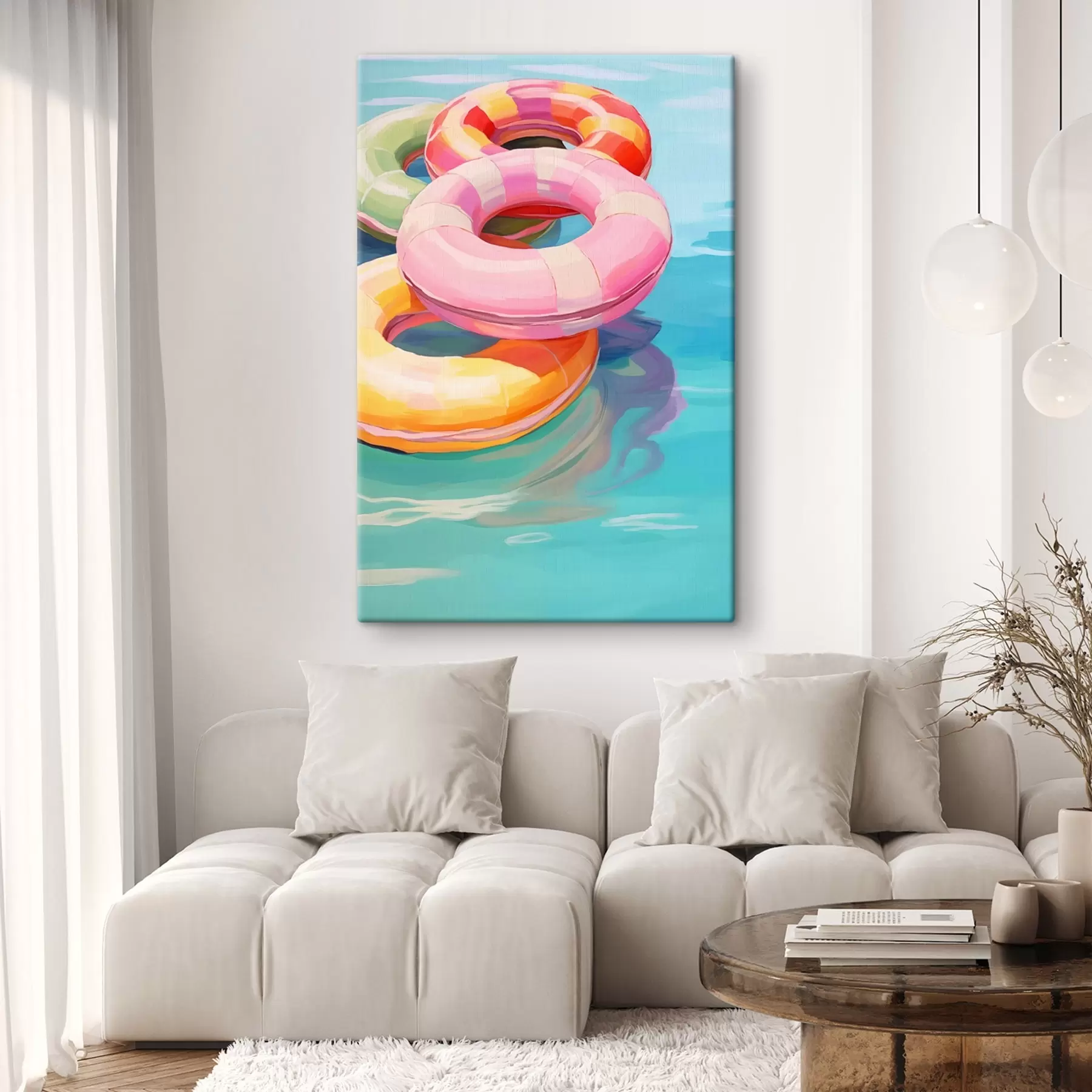 Tableau Cercles gonflables dans l'eau s44726