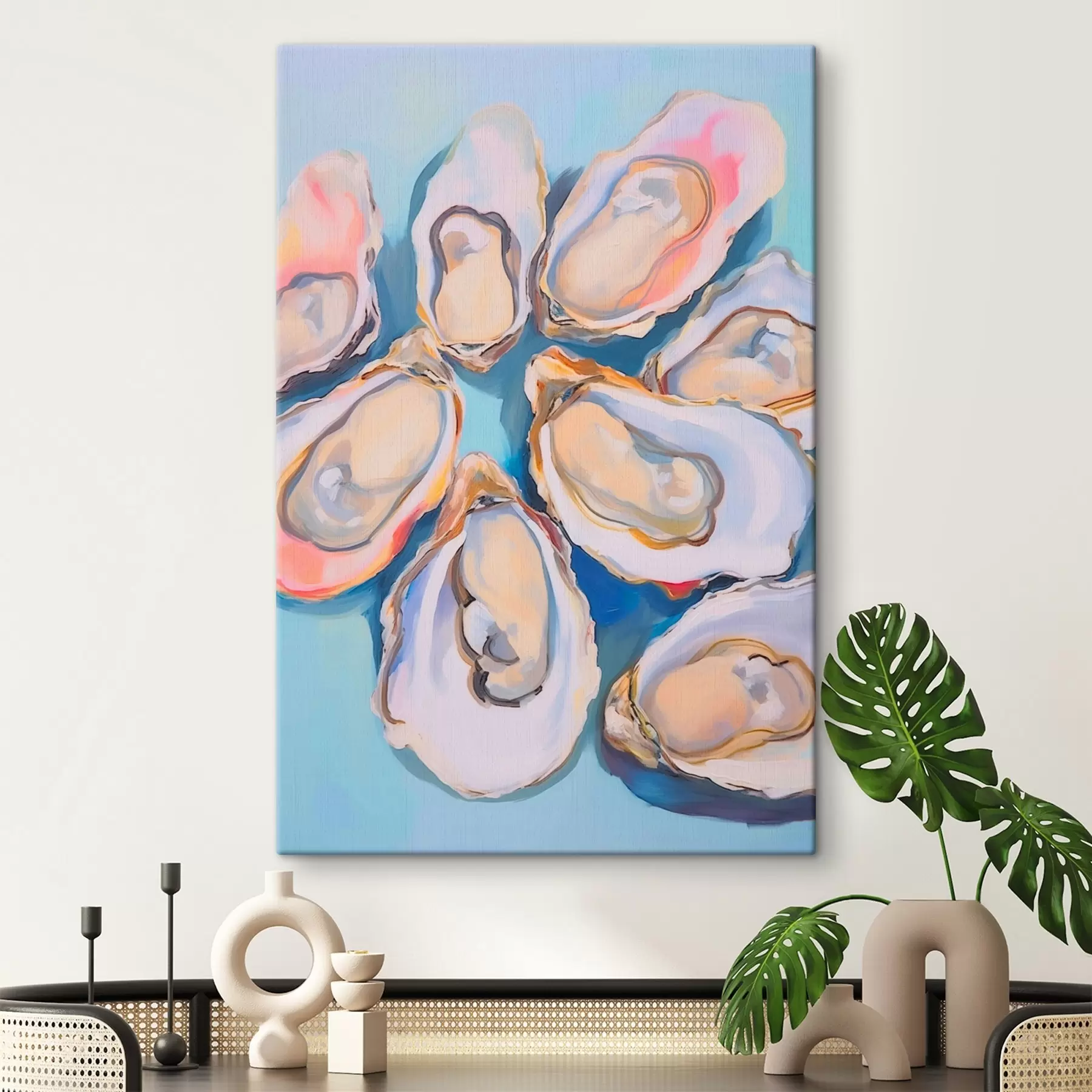 Tableau Coquilles d'huîtres sur la plage s44734