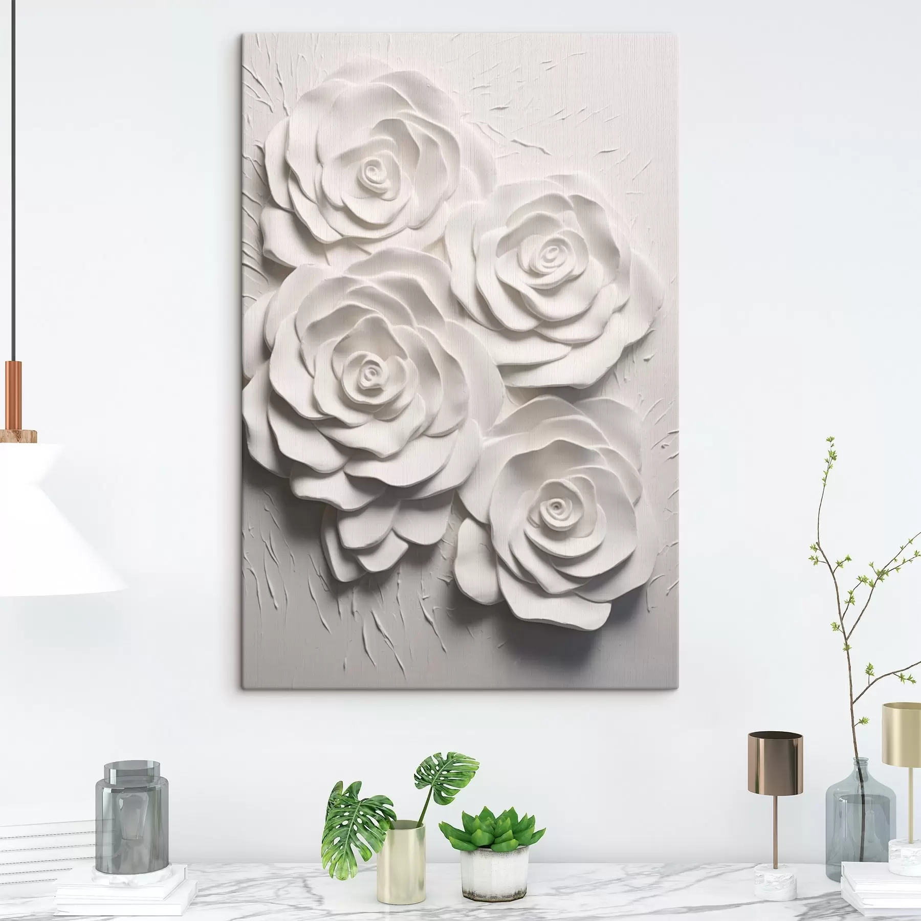 Tableau Roses blanches s44738
