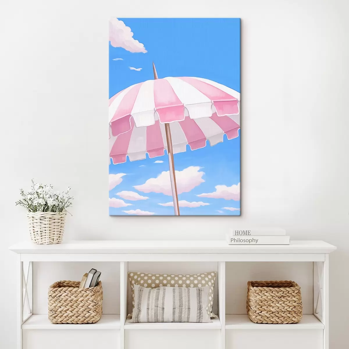 Tableau Parapluie de plage rose s44740