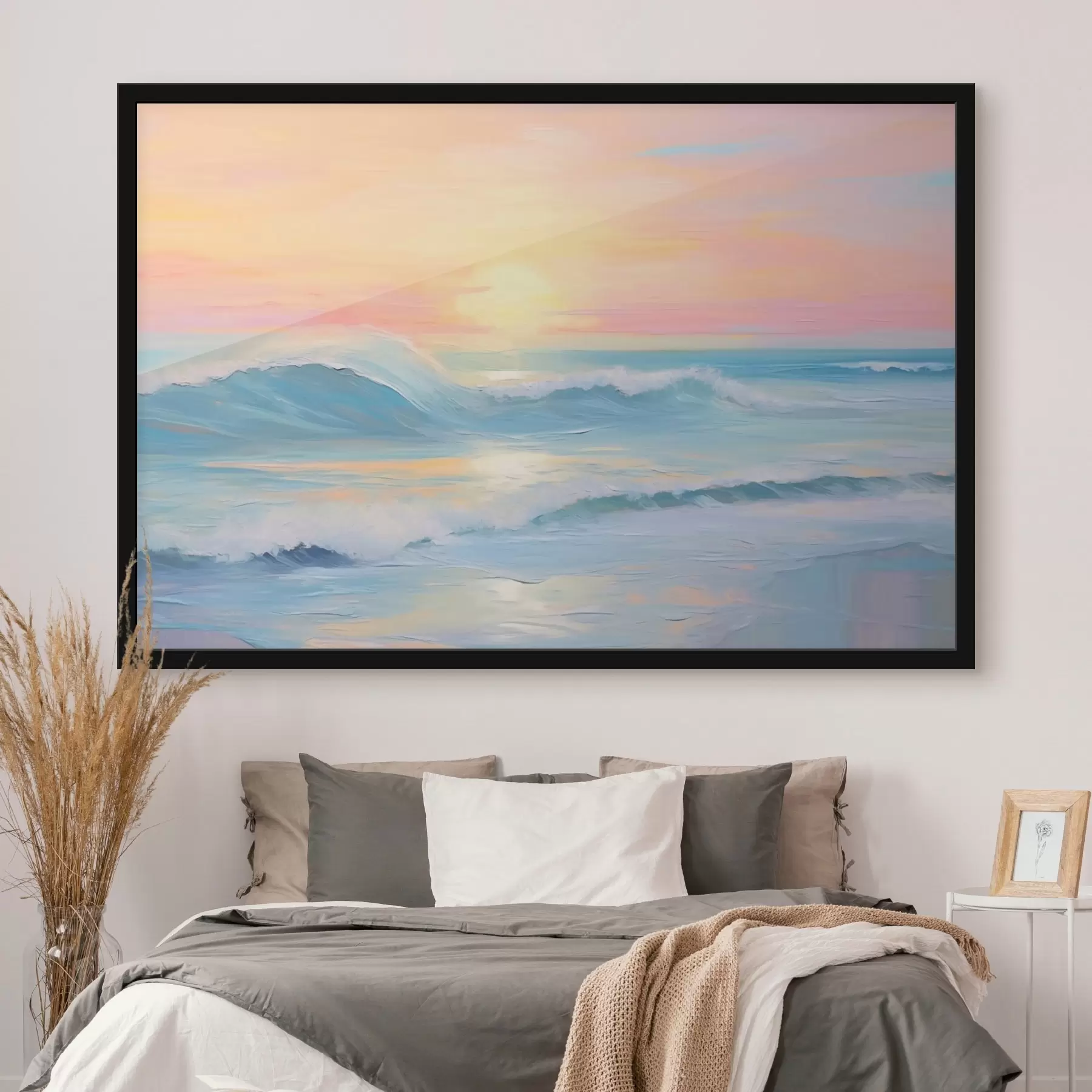 Papier peint Vagues de la mer sur fond de coucher de soleil f44729