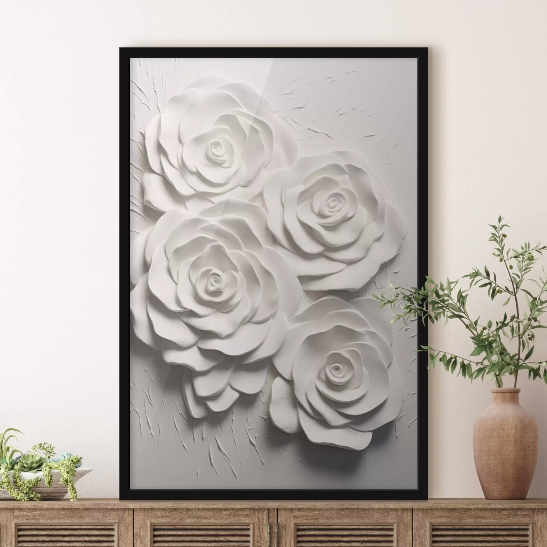 Tableau Roses blanches f44738