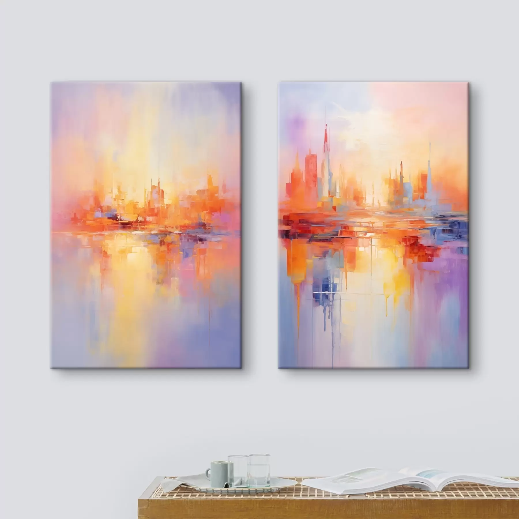 Tableau Villes multicolores m00462