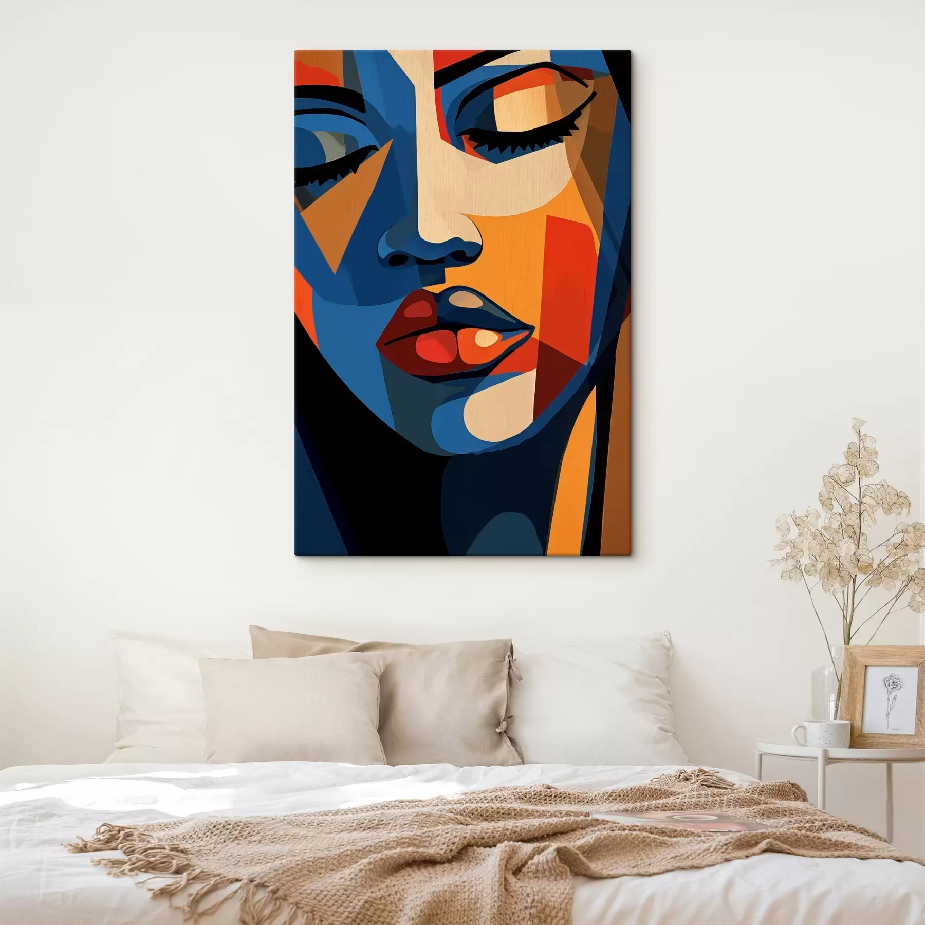 Tableau Portrait dans un style pop art avec des accents graphiques s44759
