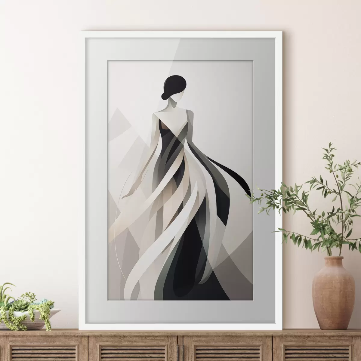 Poster Figure abstraite en robe longue f44750