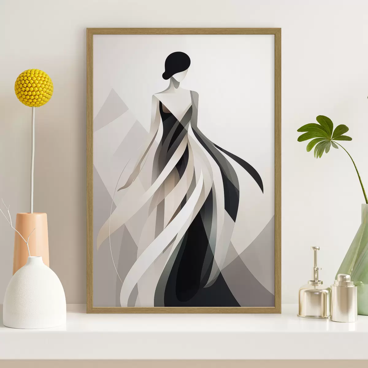 Poster Figure abstraite en robe longue f44750