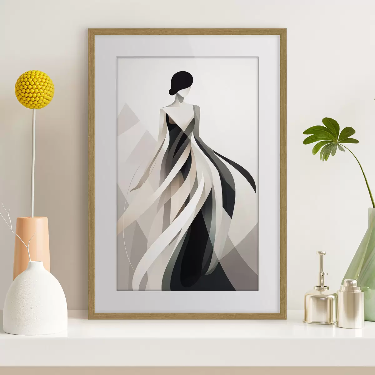 Poster Figure abstraite en robe longue f44750