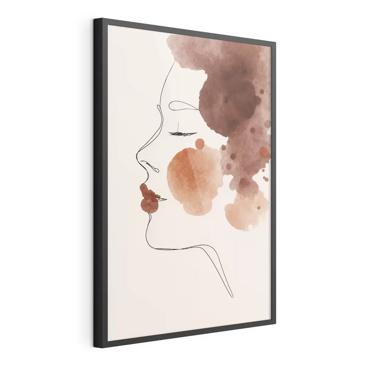 Poster Visage en lignes et tons bruns f44757