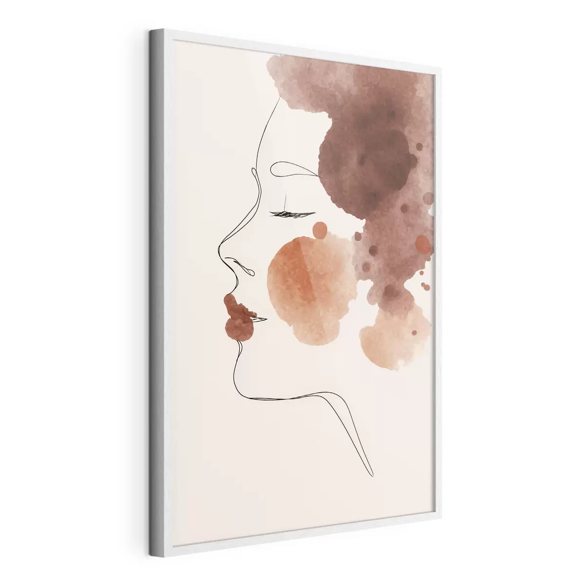 Poster Visage en lignes et tons bruns f44757
