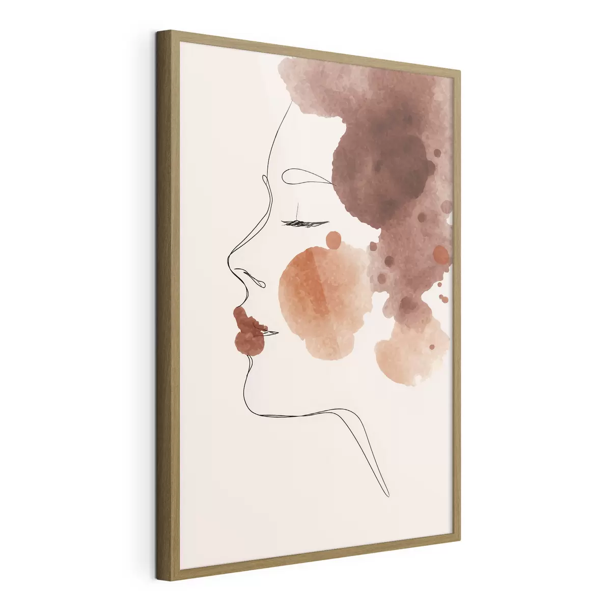 Poster Visage en lignes et tons bruns f44757
