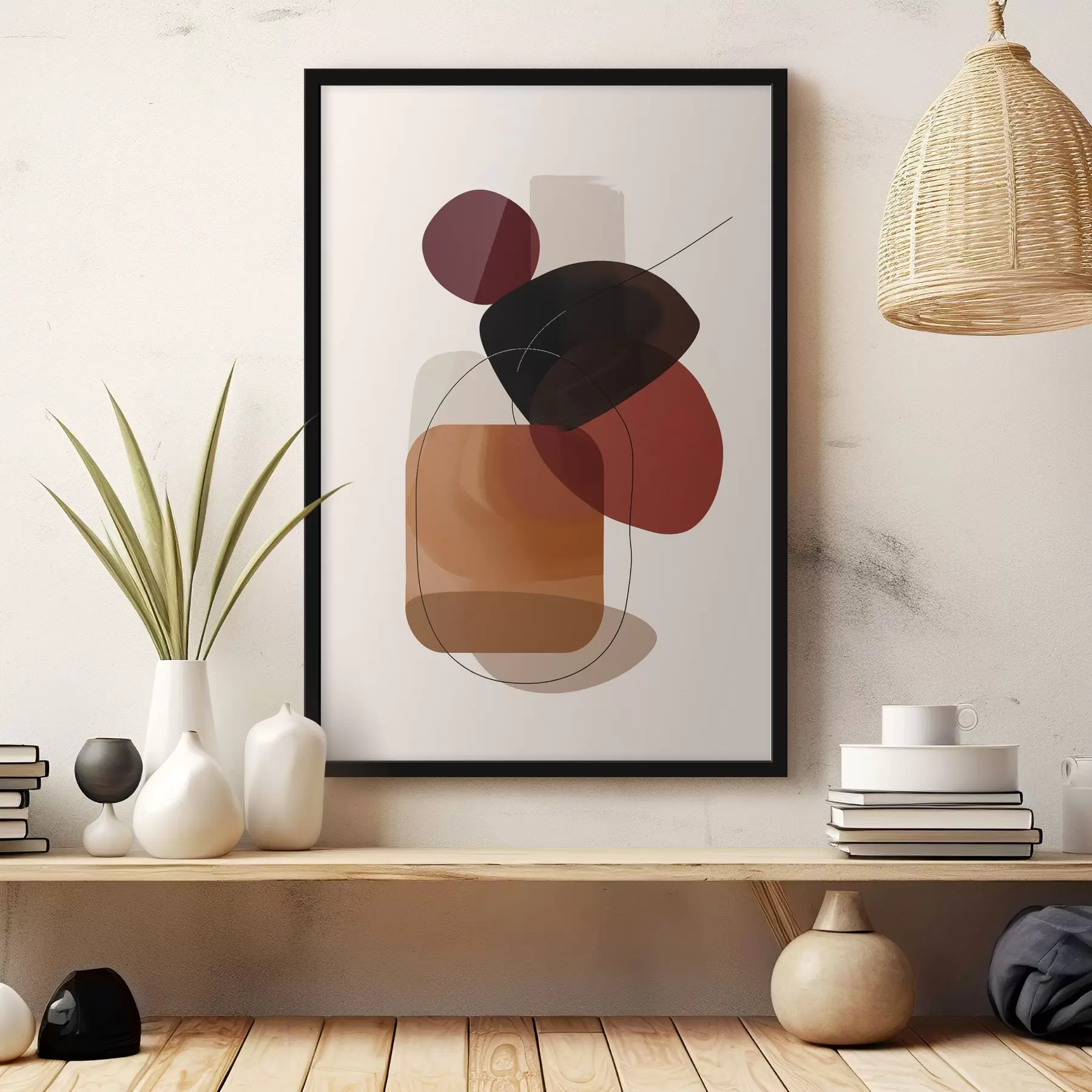 Tableau Composition en palette vin et marron f44758