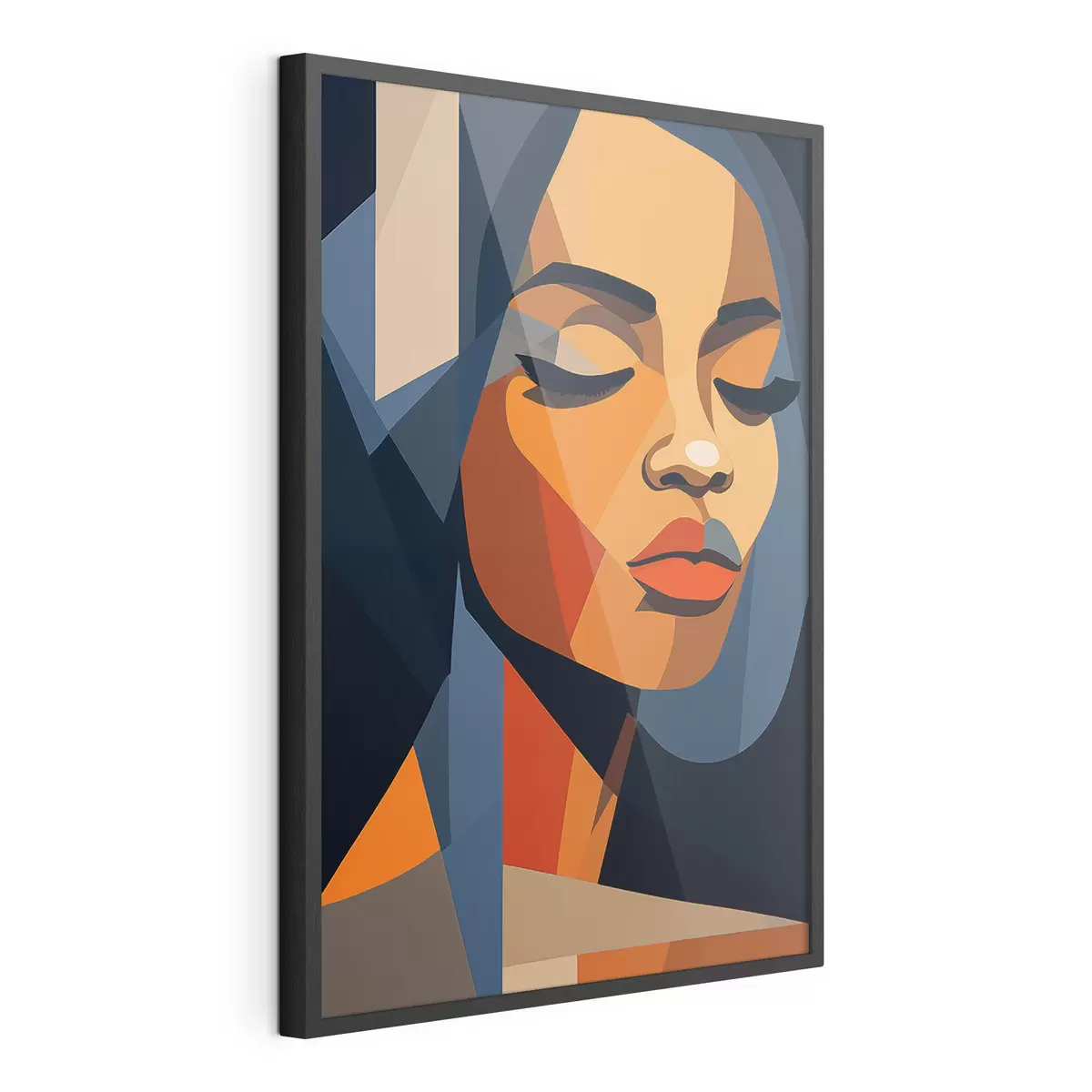 Poster Portrait graphique avec les yeux fermés f44760