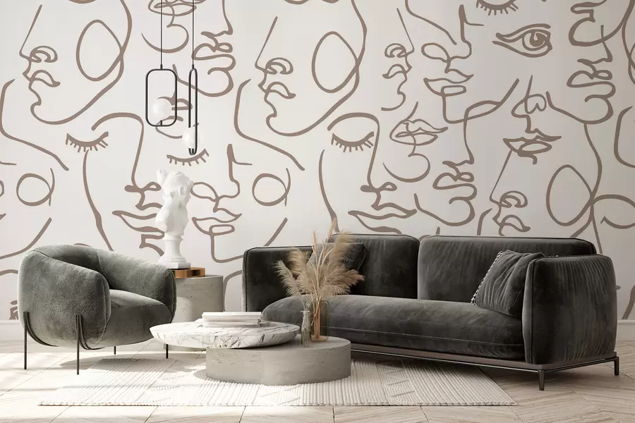 Papier peint Visages abstraits w04121v1