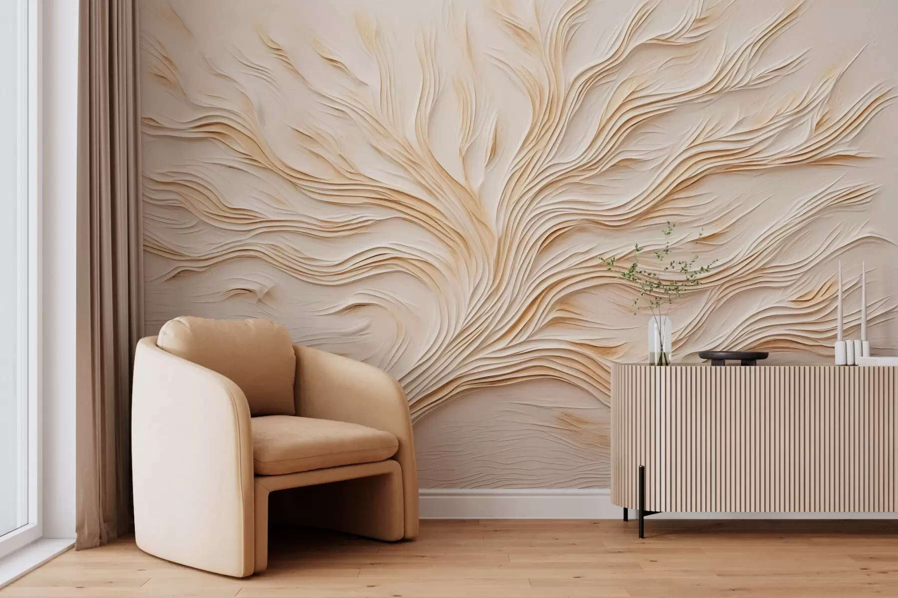 Papier peint Peinture d'imitation d'arbre w04124
