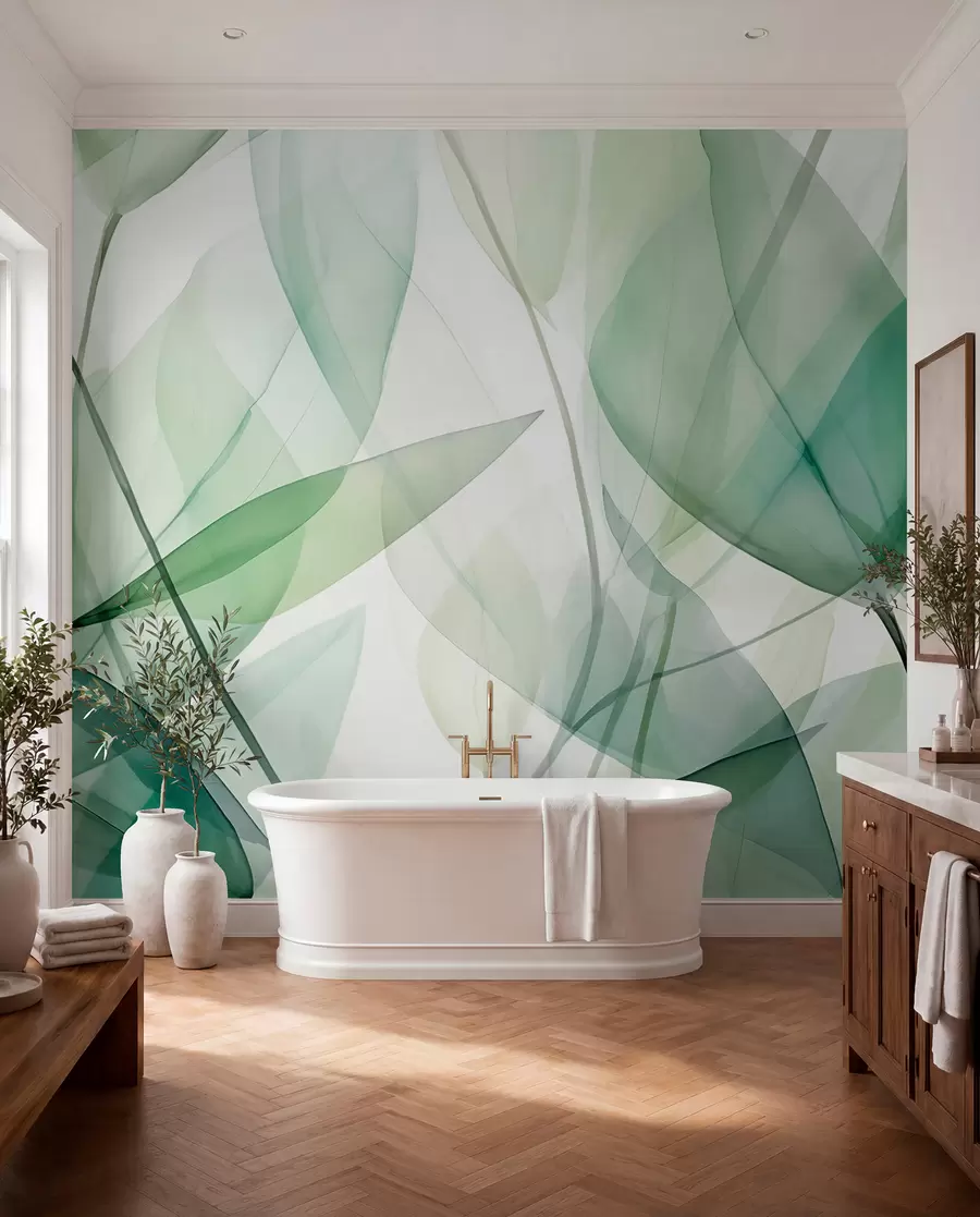 Papier peint Veines transparentes des feuilles w04145