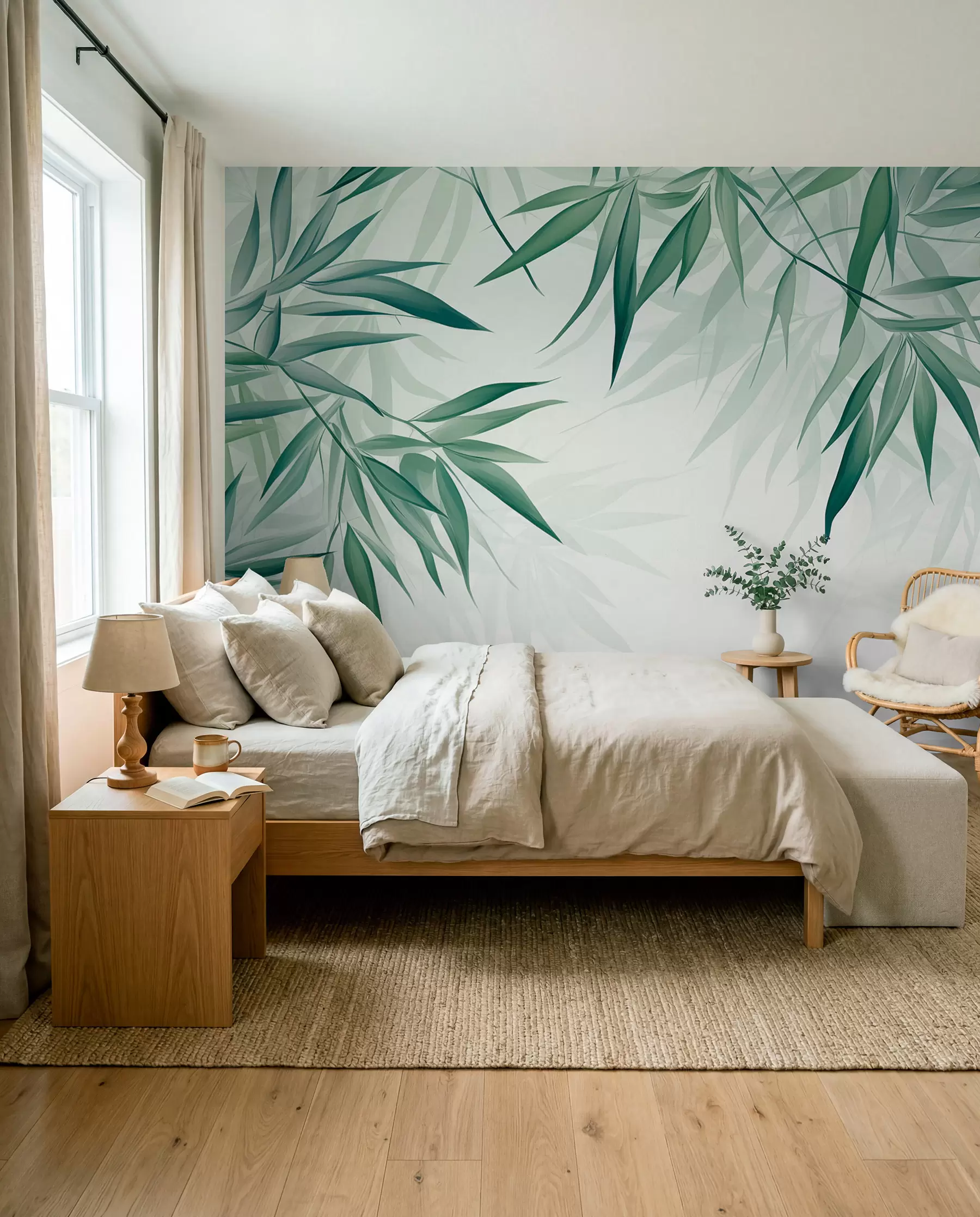 Papier peint Feuilles de bambou w04147