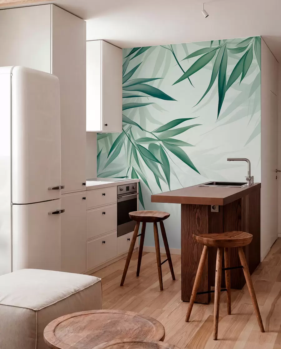 Papier peint Feuilles de bambou w04147