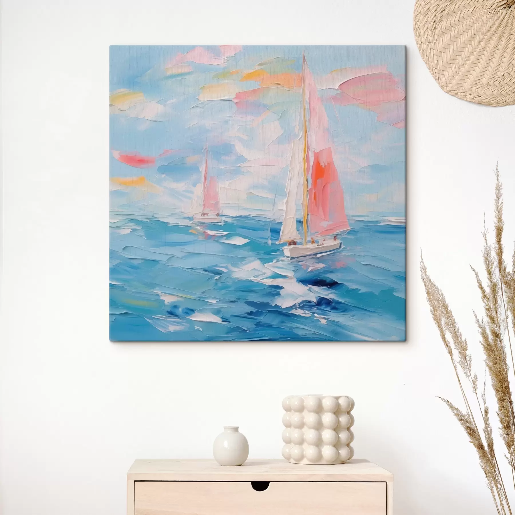 Tableau Voiliers dans la mer imitation peinture s44780
