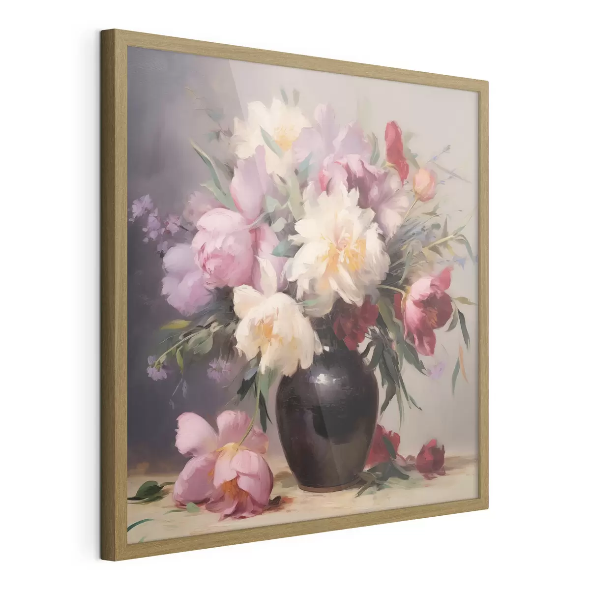 Poster Bouquet de pivoines dans un vase foncé f44769