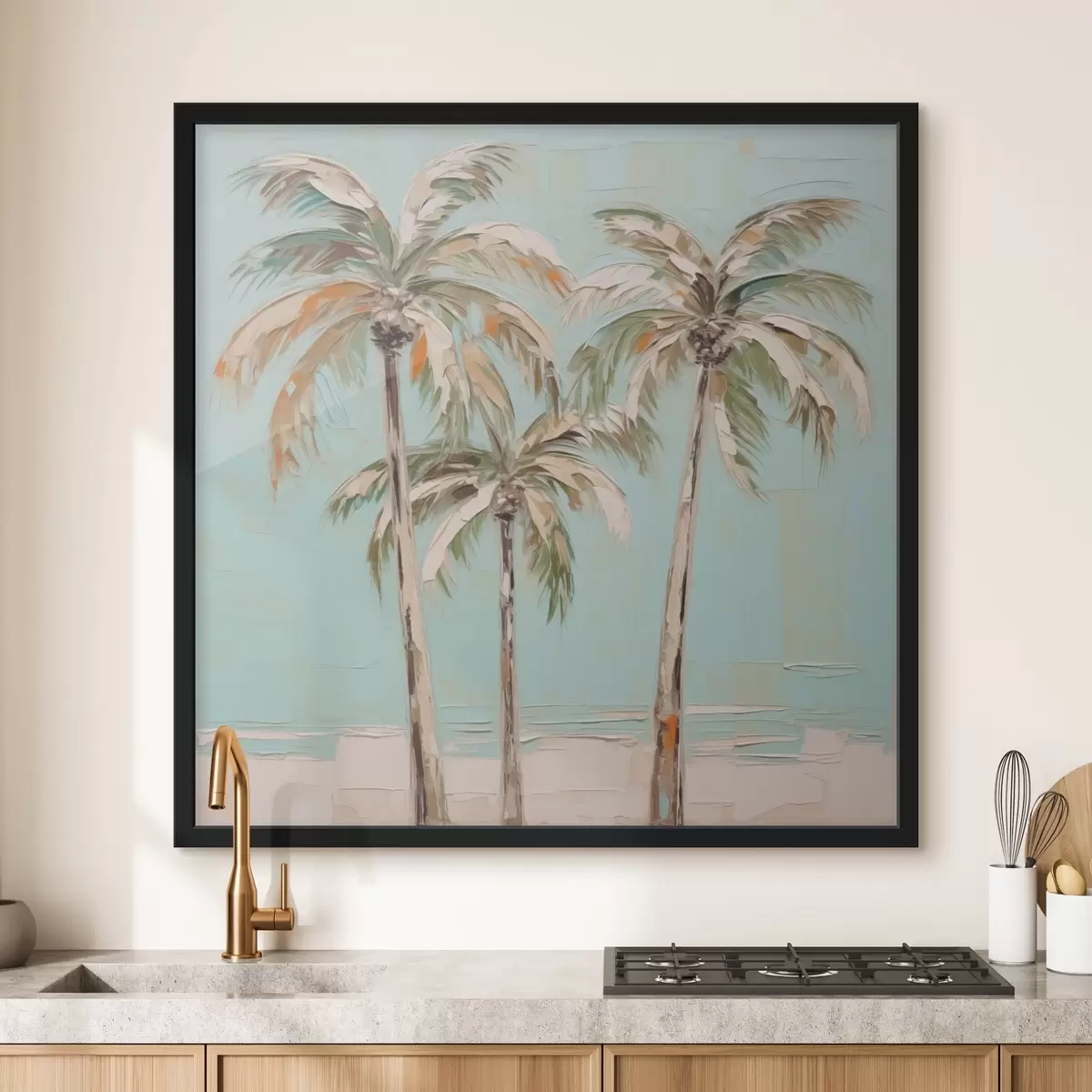 Poster Peinture imitation palmiers f44781