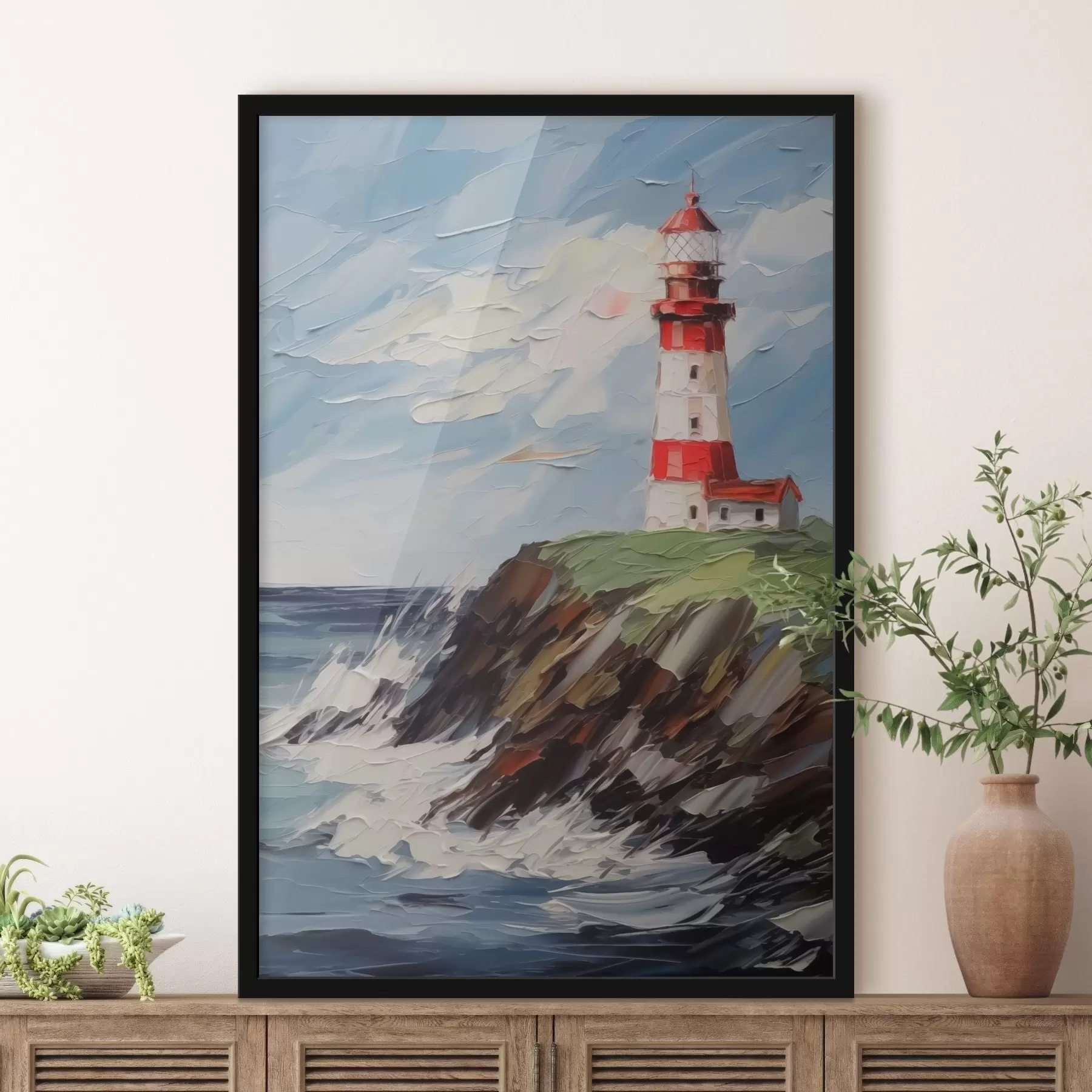 Papier peint Peinture imitation phare f44782