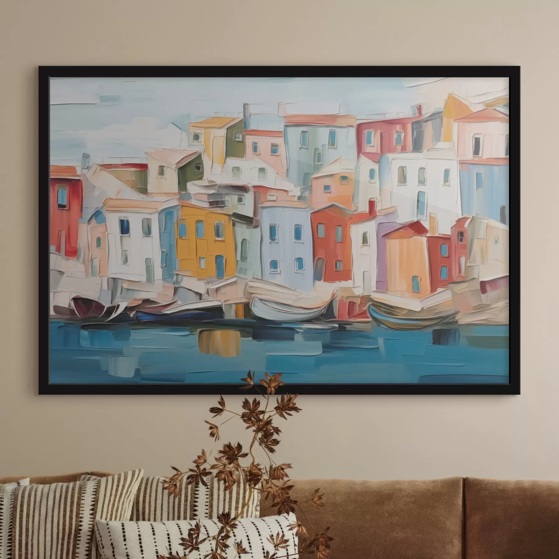 Tableau Maisons de ville abstraites f44783