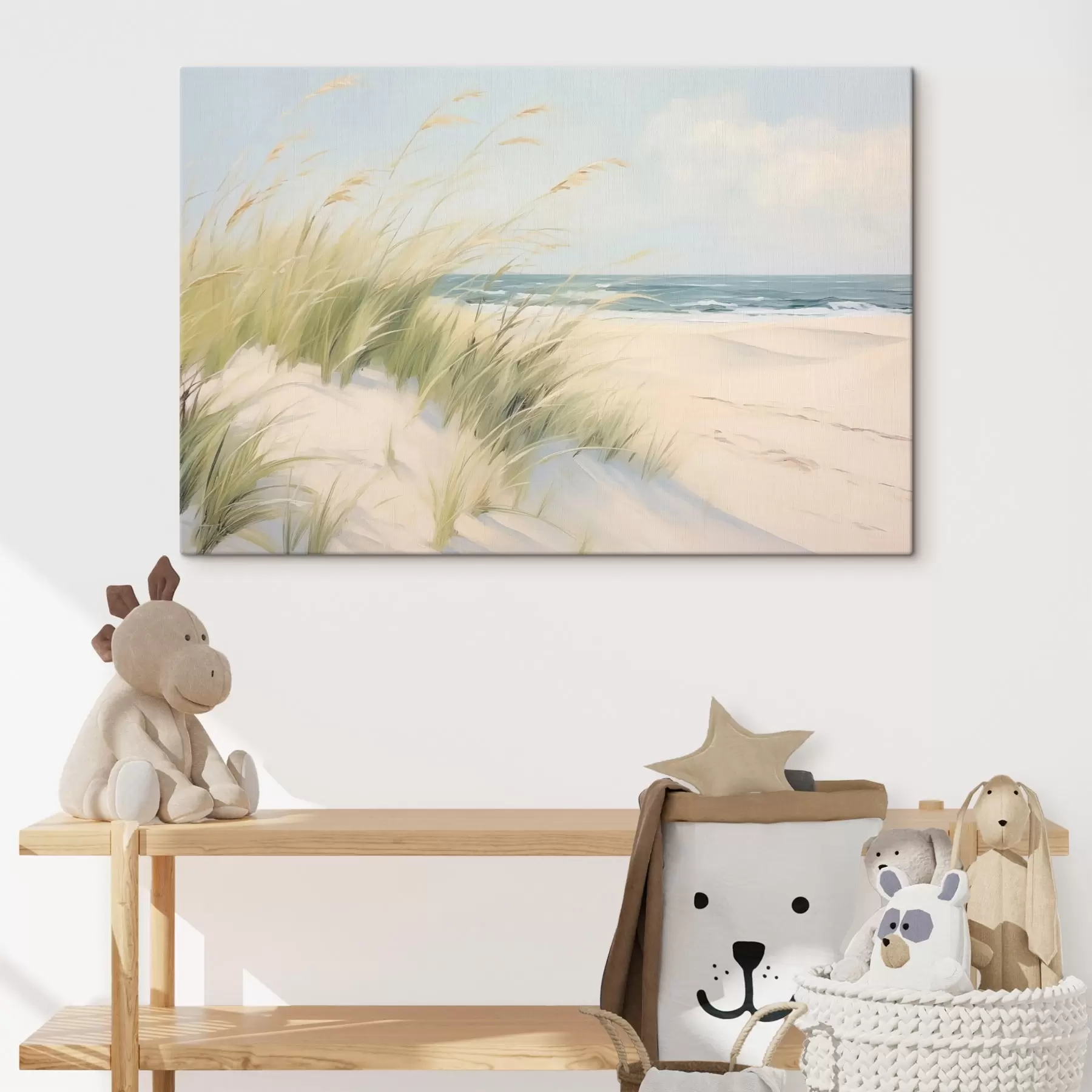 Papier peint Bord de mer avec du sable et de l'herbe s44806