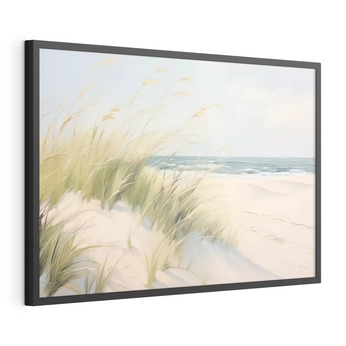 Poster Bord de mer avec du sable et de l'herbe f44806