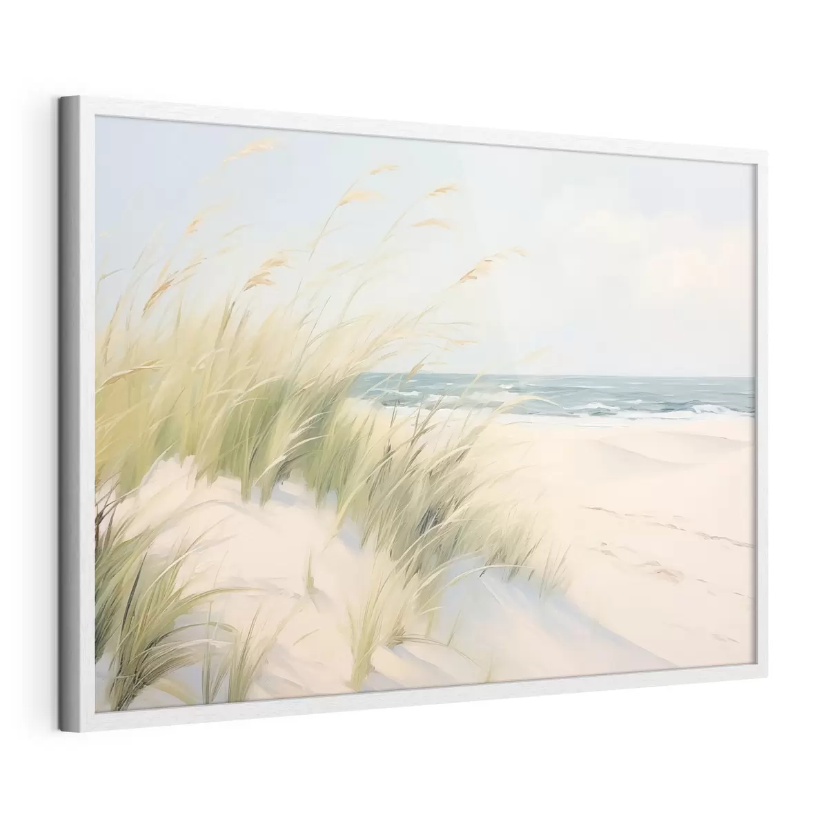 Poster Bord de mer avec du sable et de l'herbe f44806