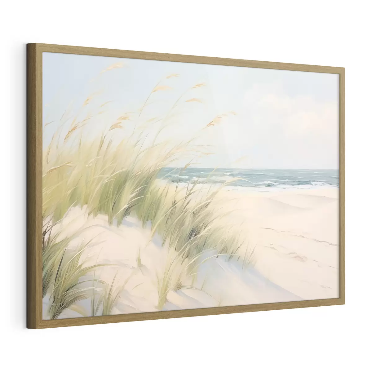 Poster Bord de mer avec du sable et de l'herbe f44806