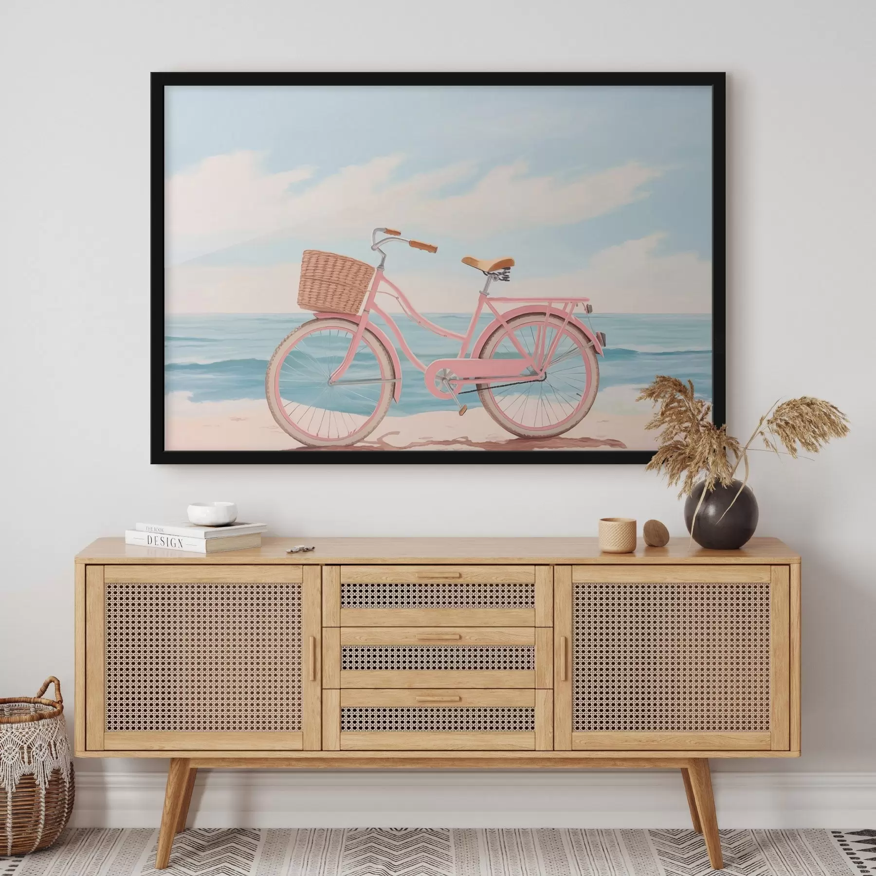 Papier peint Vélo rose sur la plage f44808