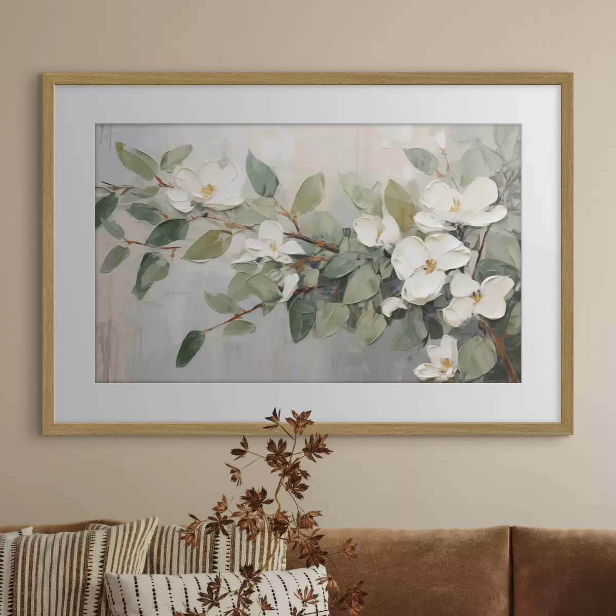 Poster Magnolia en vert tendre f44853
