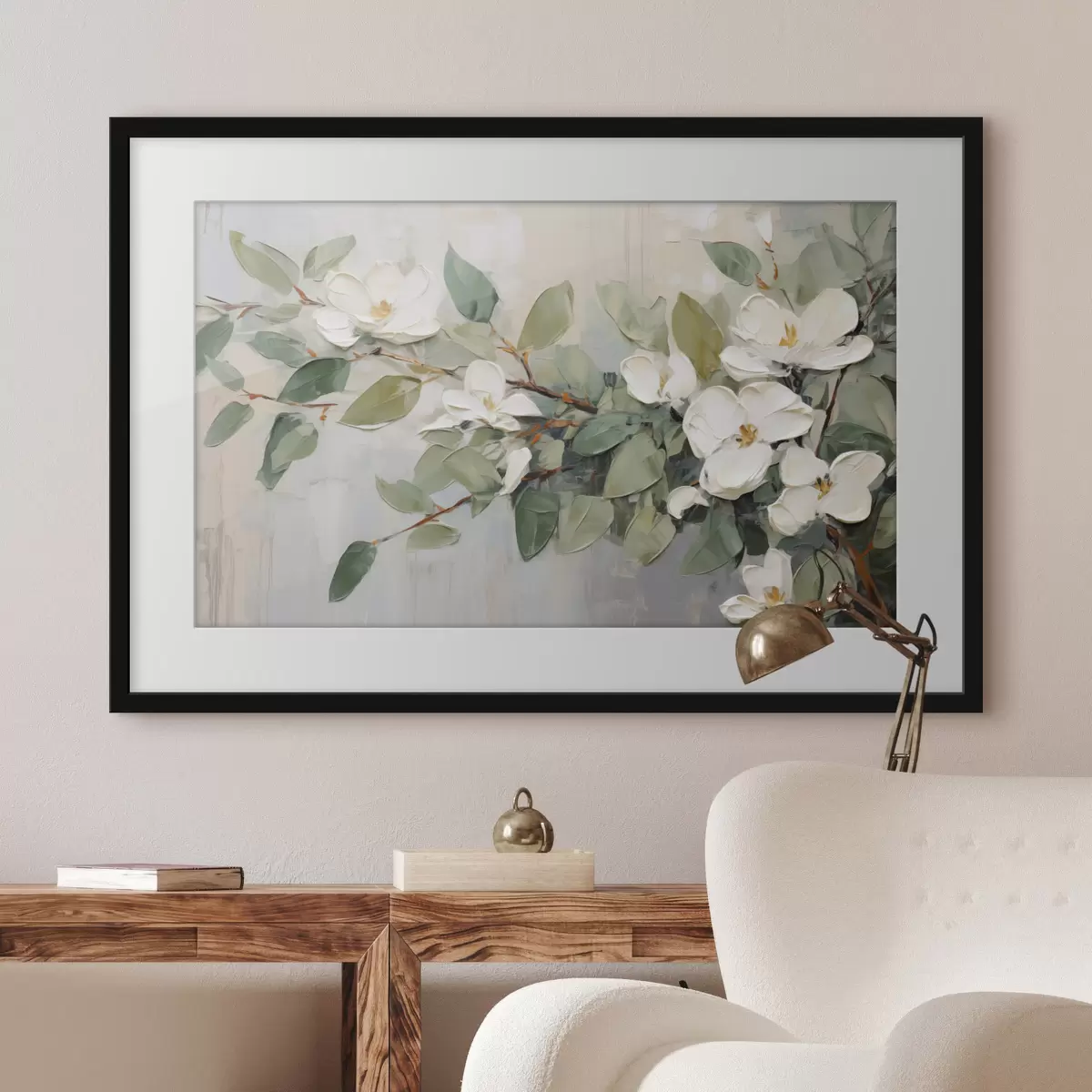 Poster Magnolia en vert tendre f44853