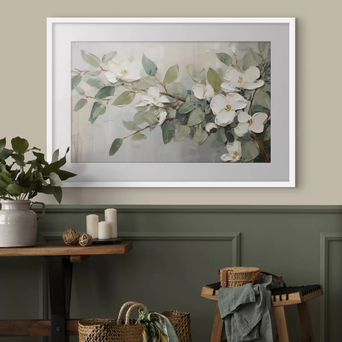 Poster Magnolia en vert tendre f44853