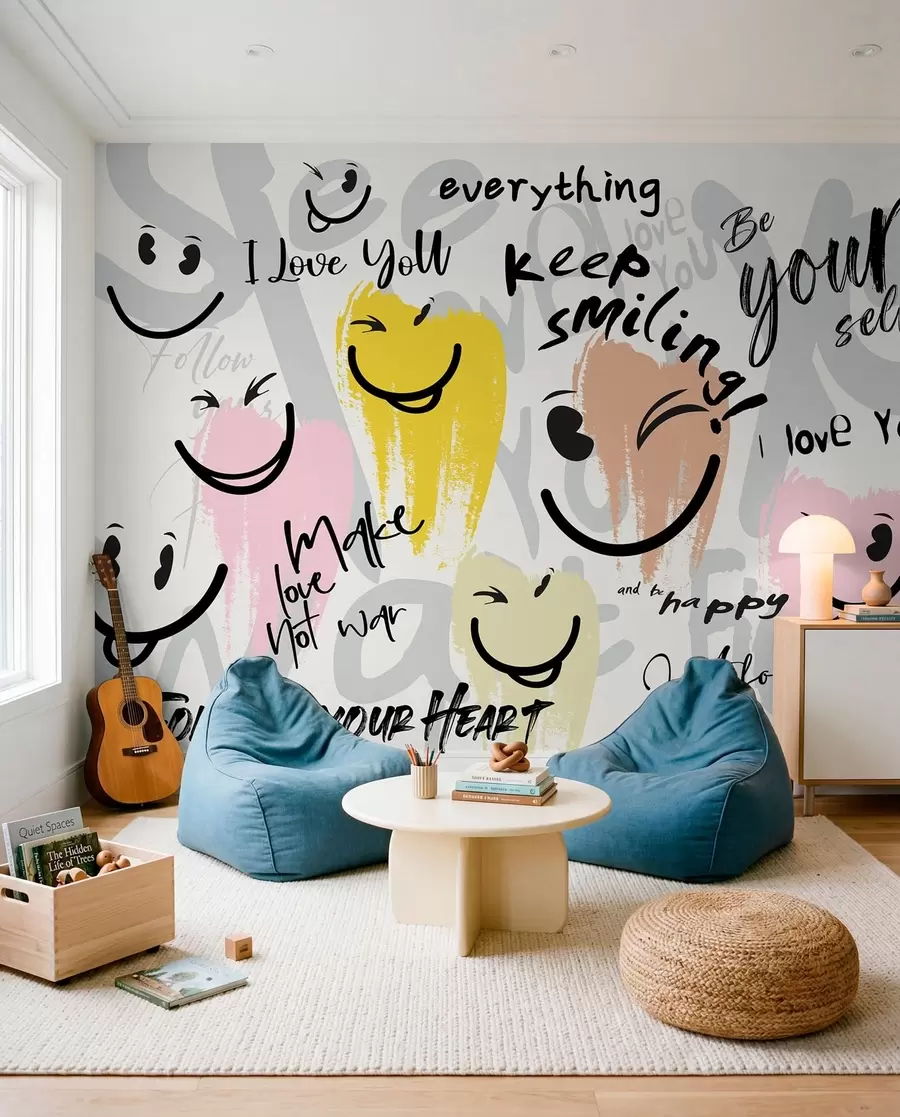 Papier peint Sourires et gribouillis w04174