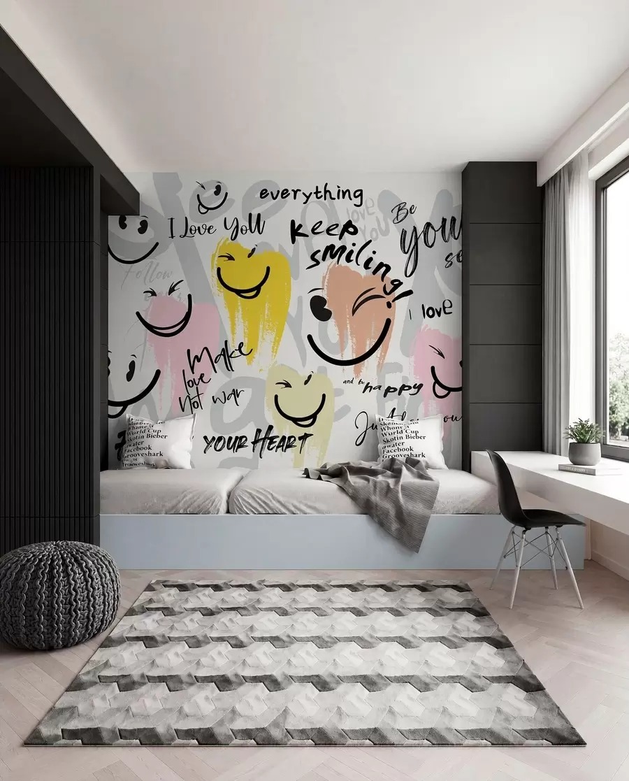 Papier peint Sourires et gribouillis w04174