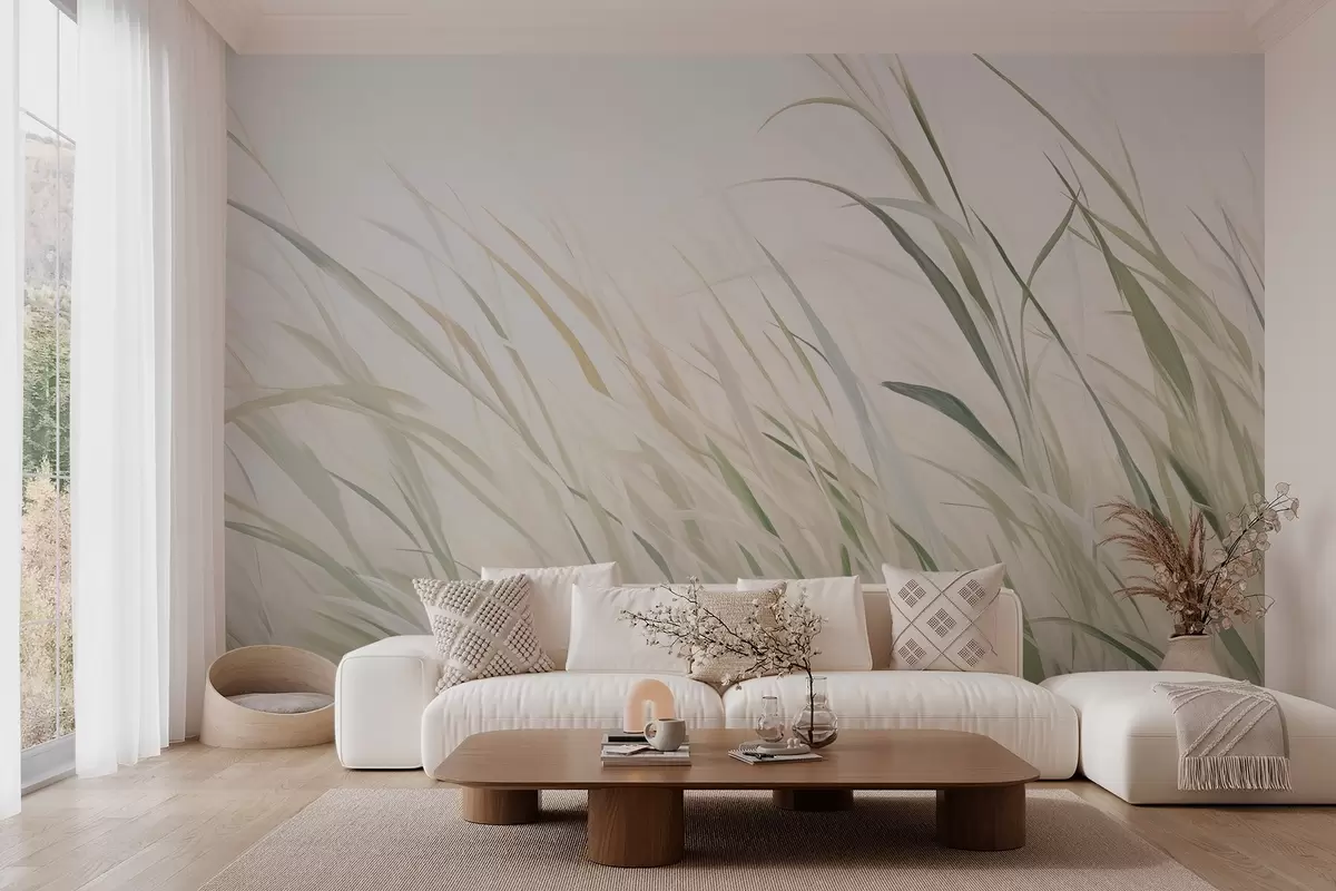 Papier peint Peinture d'imitation d'herbe w04175