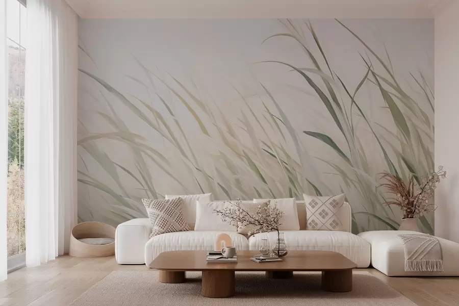 Papier peint Peinture d'imitation d'herbe w04175