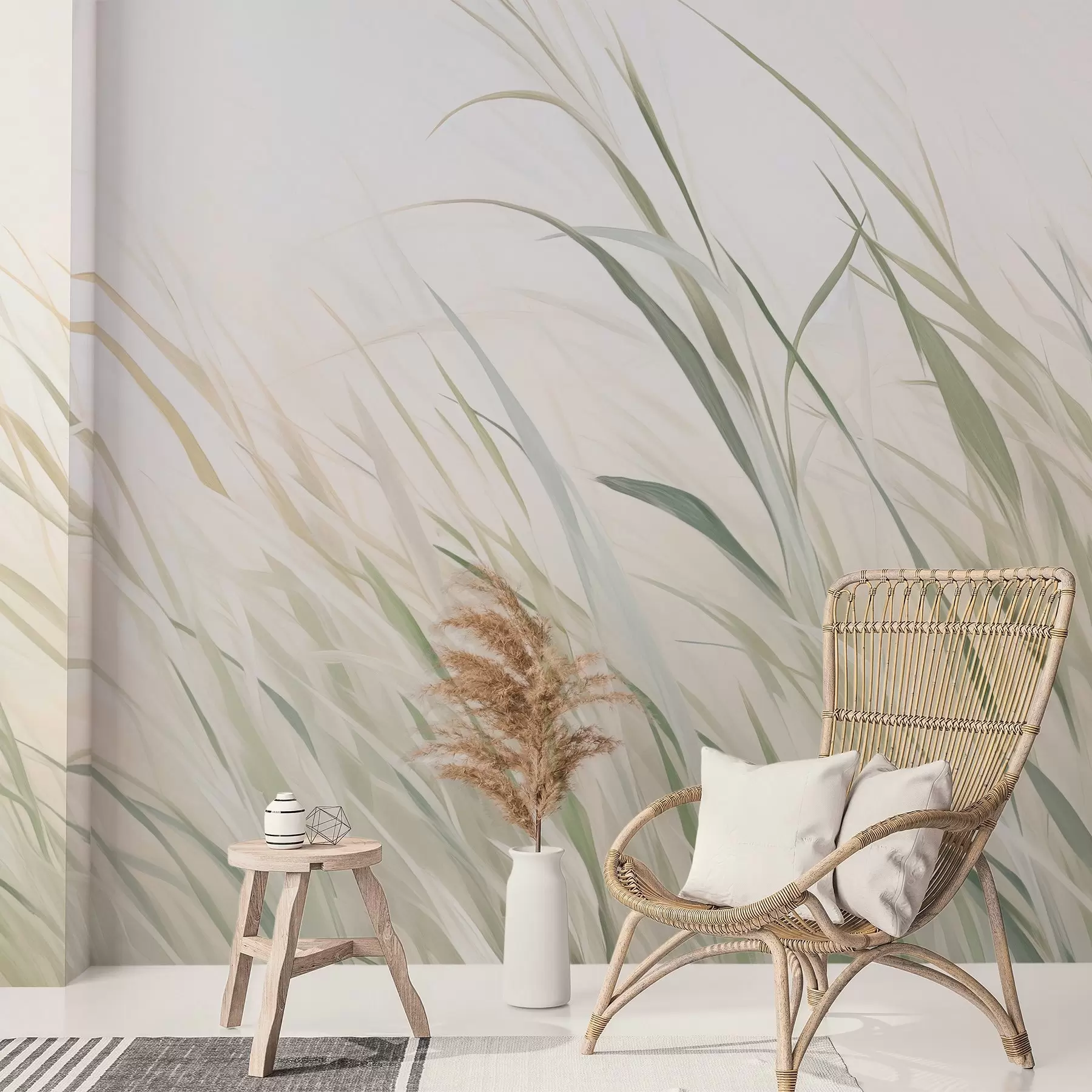 Papier peint Peinture d'imitation d'herbe w04175