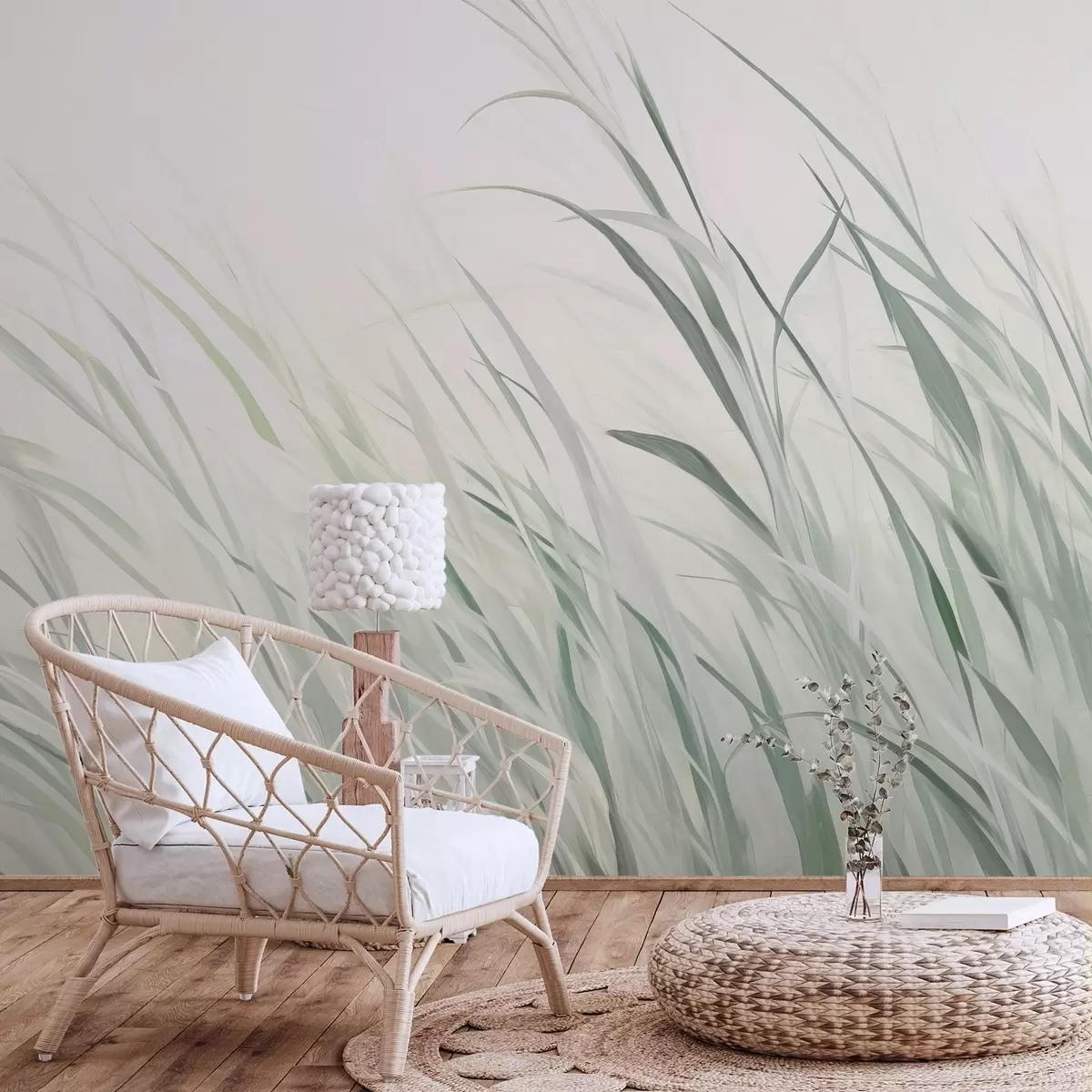Papier peint Peinture d'imitation d'herbe w04175v1