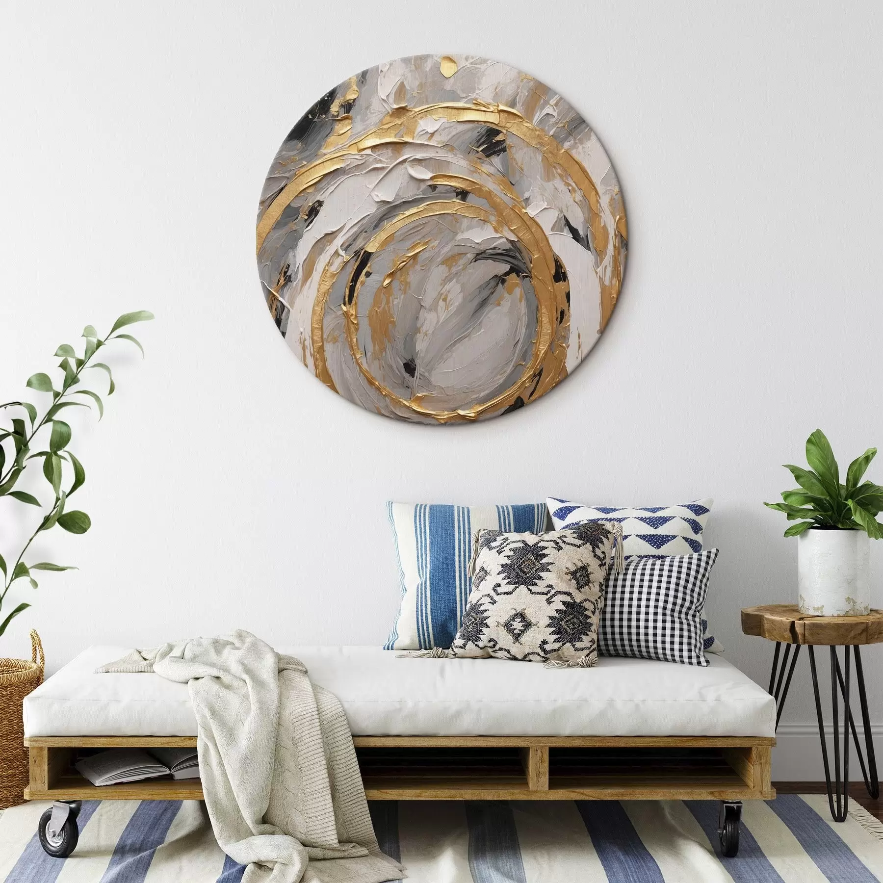 Tableau Texture abstraite avec des cercles et des pastels r44876