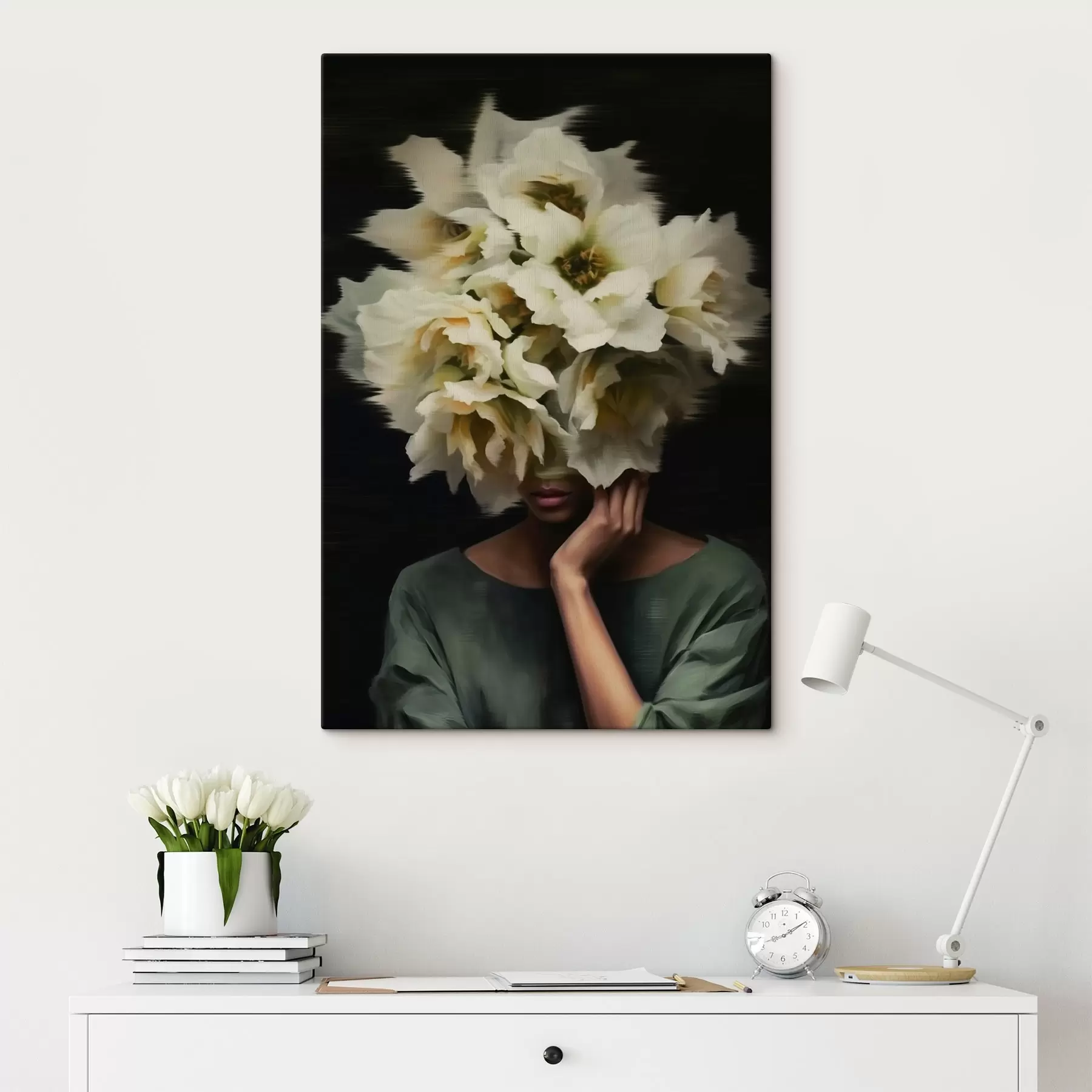 Tableau Femme avec des fleurs s44911