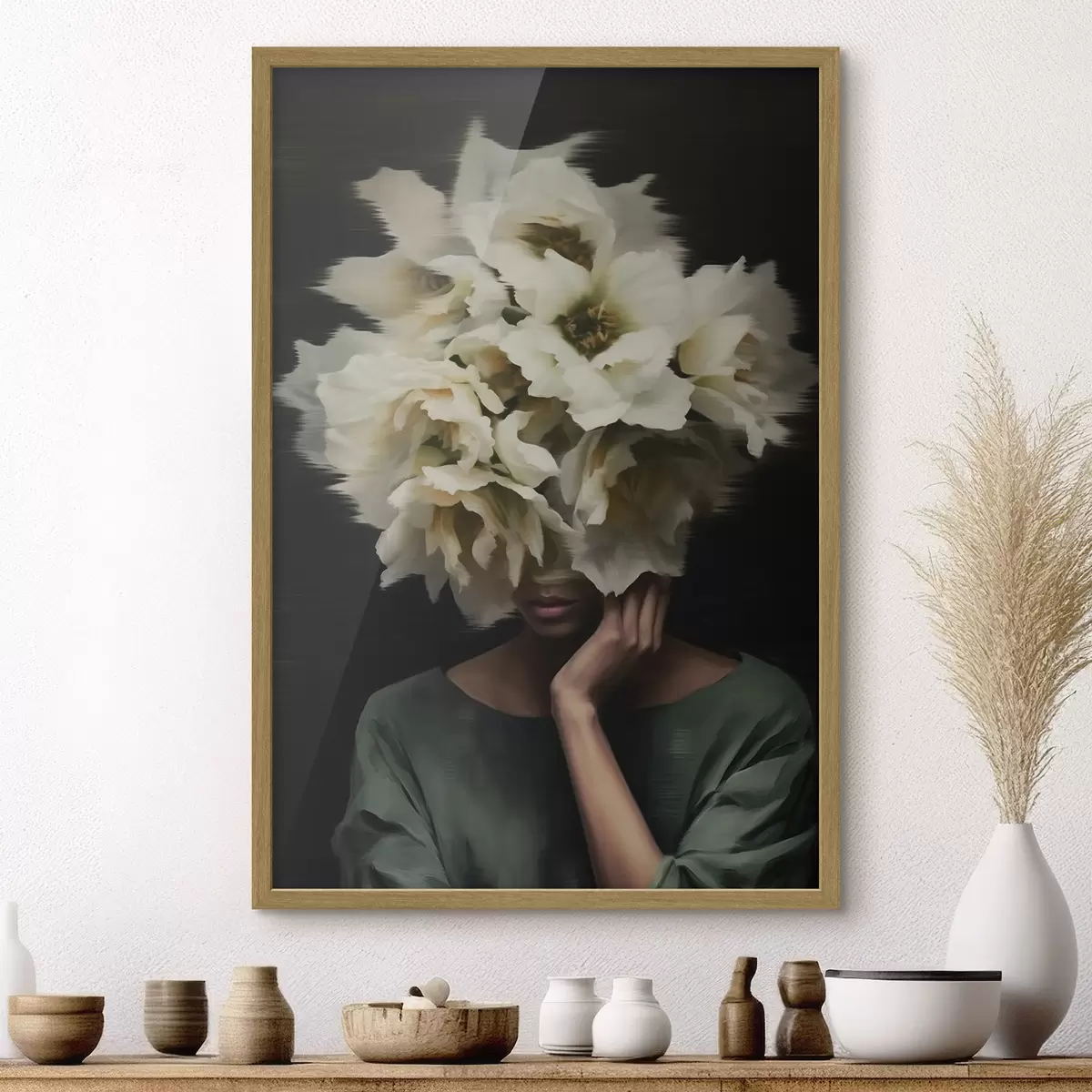 Poster Femme avec des fleurs f44911