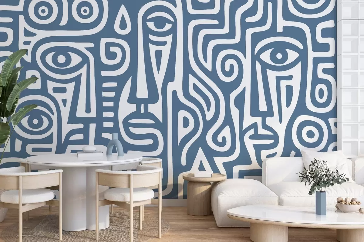 Papier peint Détails stylisés du visage w04186v1