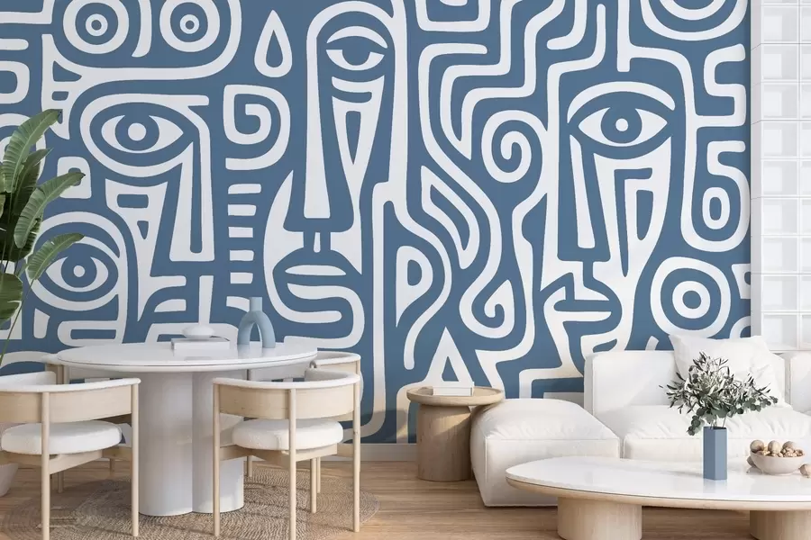 Papier peint Détails stylisés du visage w04186v1