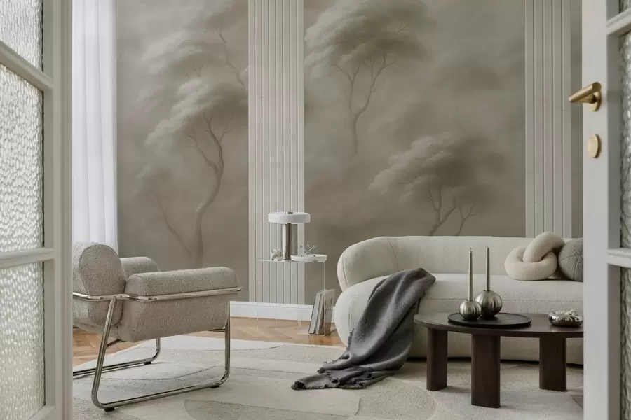 Papier peint La forêt rencontre le panneau d'art w04187v1