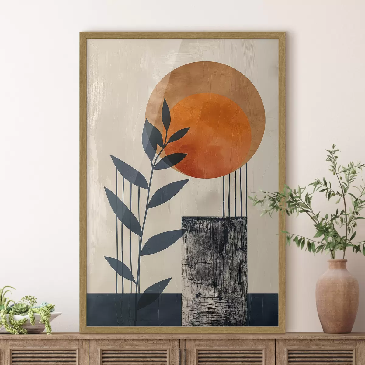 Poster Soleil et feuilles f44961