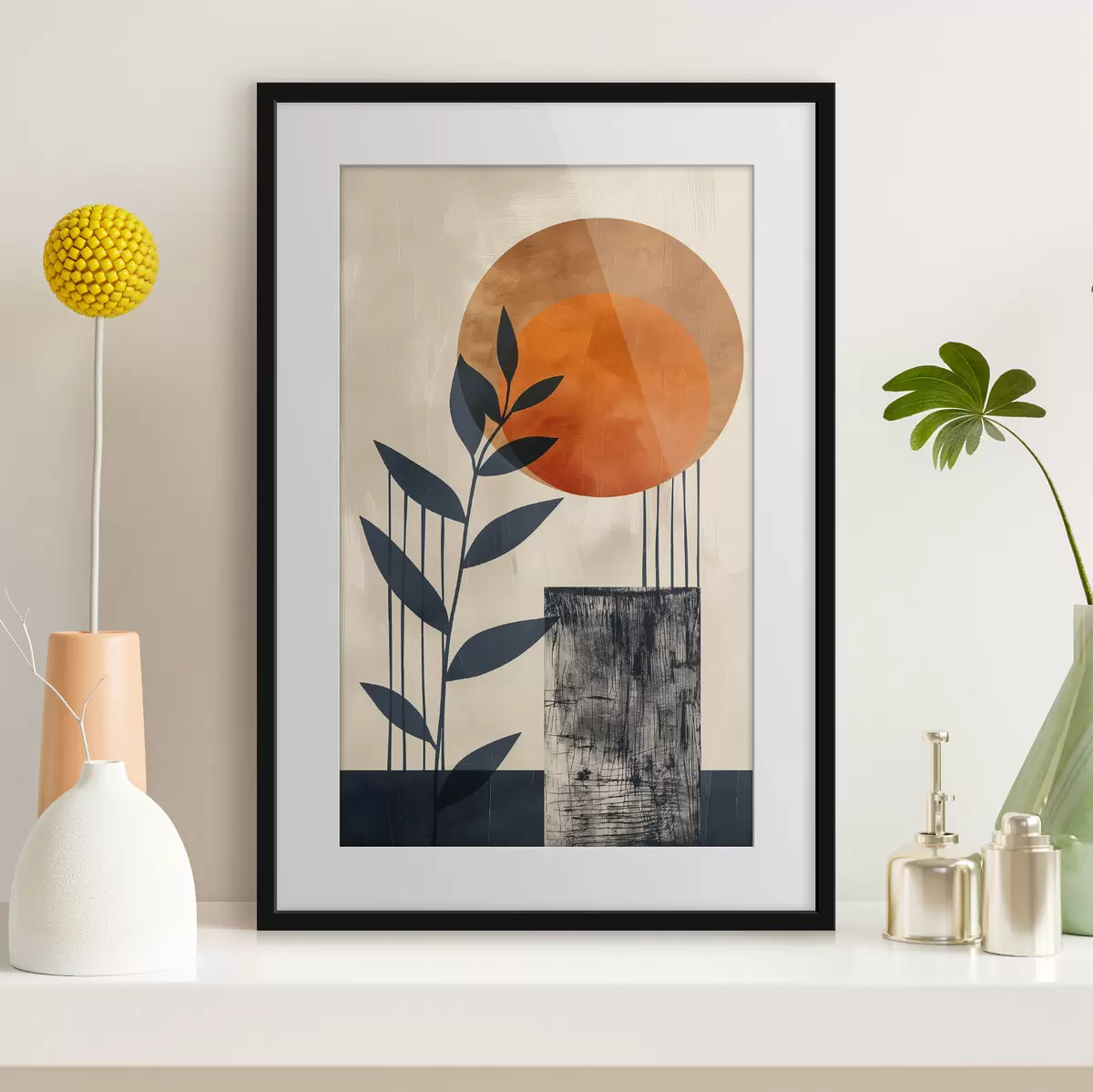 Poster Soleil et feuilles f44961