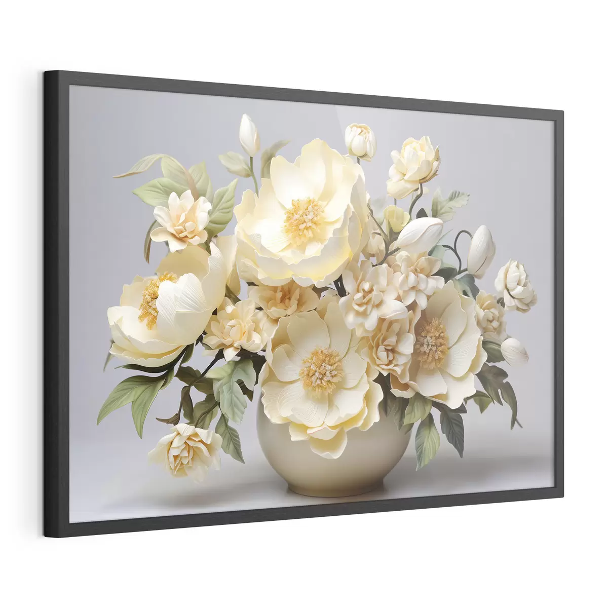 Poster Bouquet floral luxuriant dans les tons pastel f44846